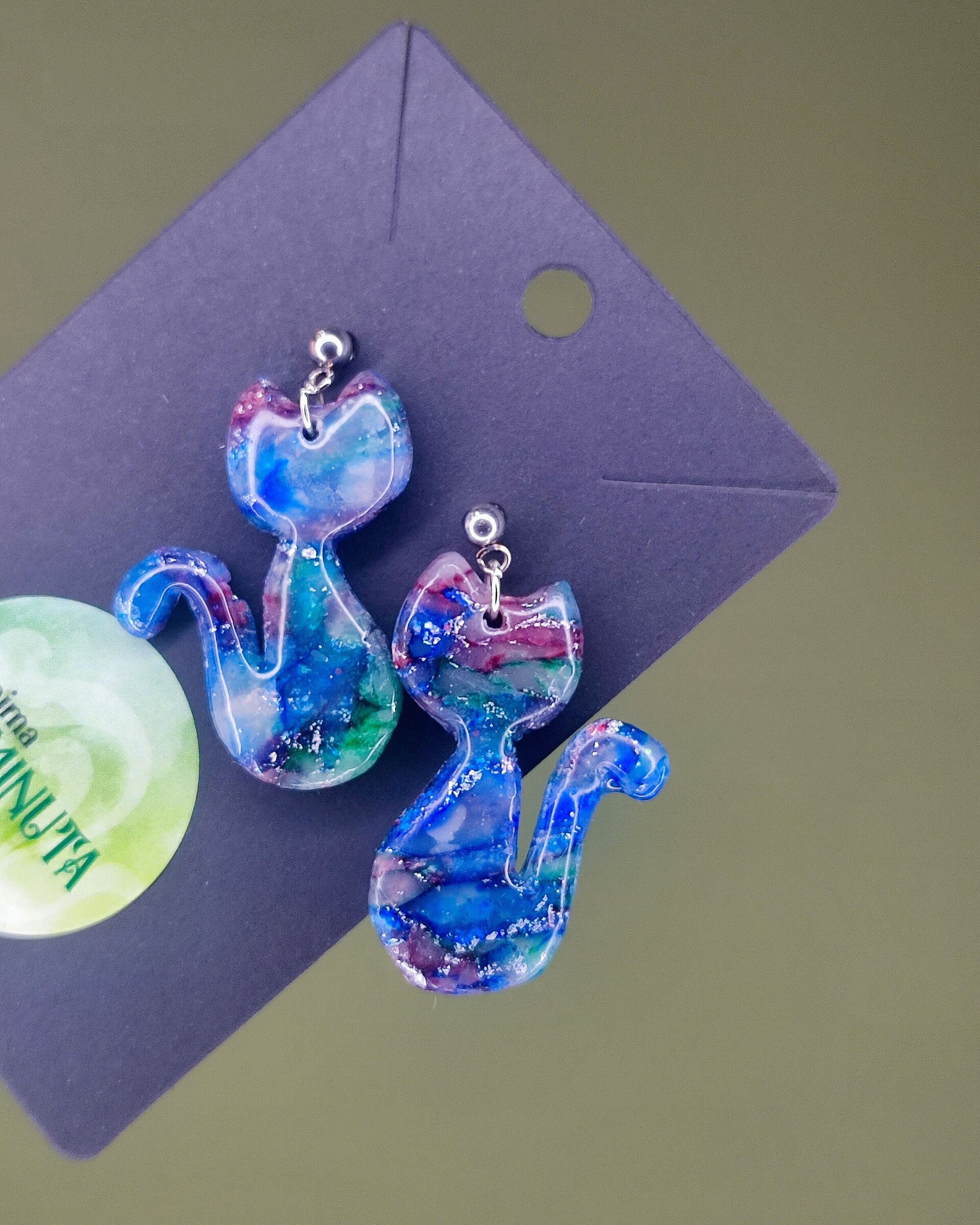 Pendientes de gatitos multicolores - 2