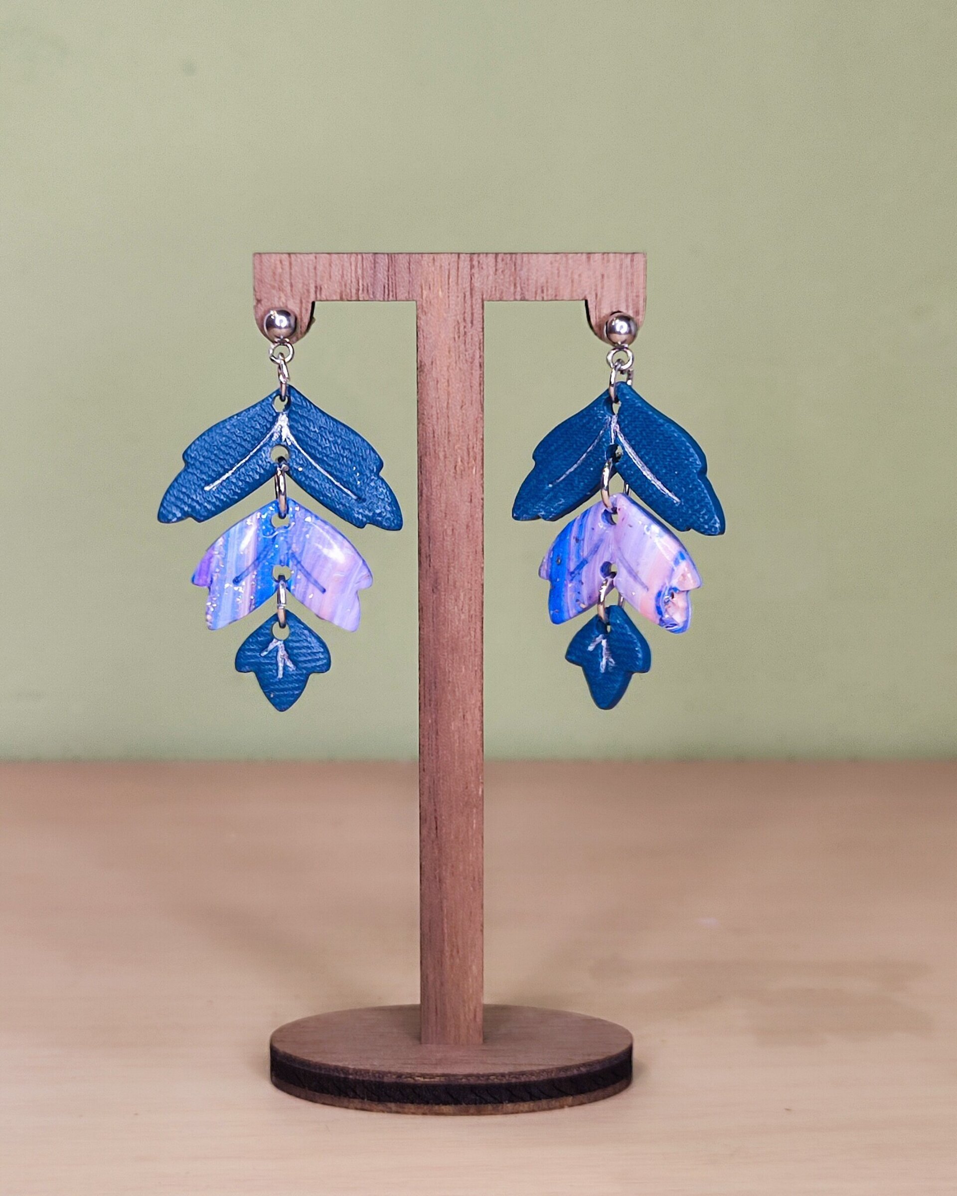 Pendientes Naturaleza Denim - 1