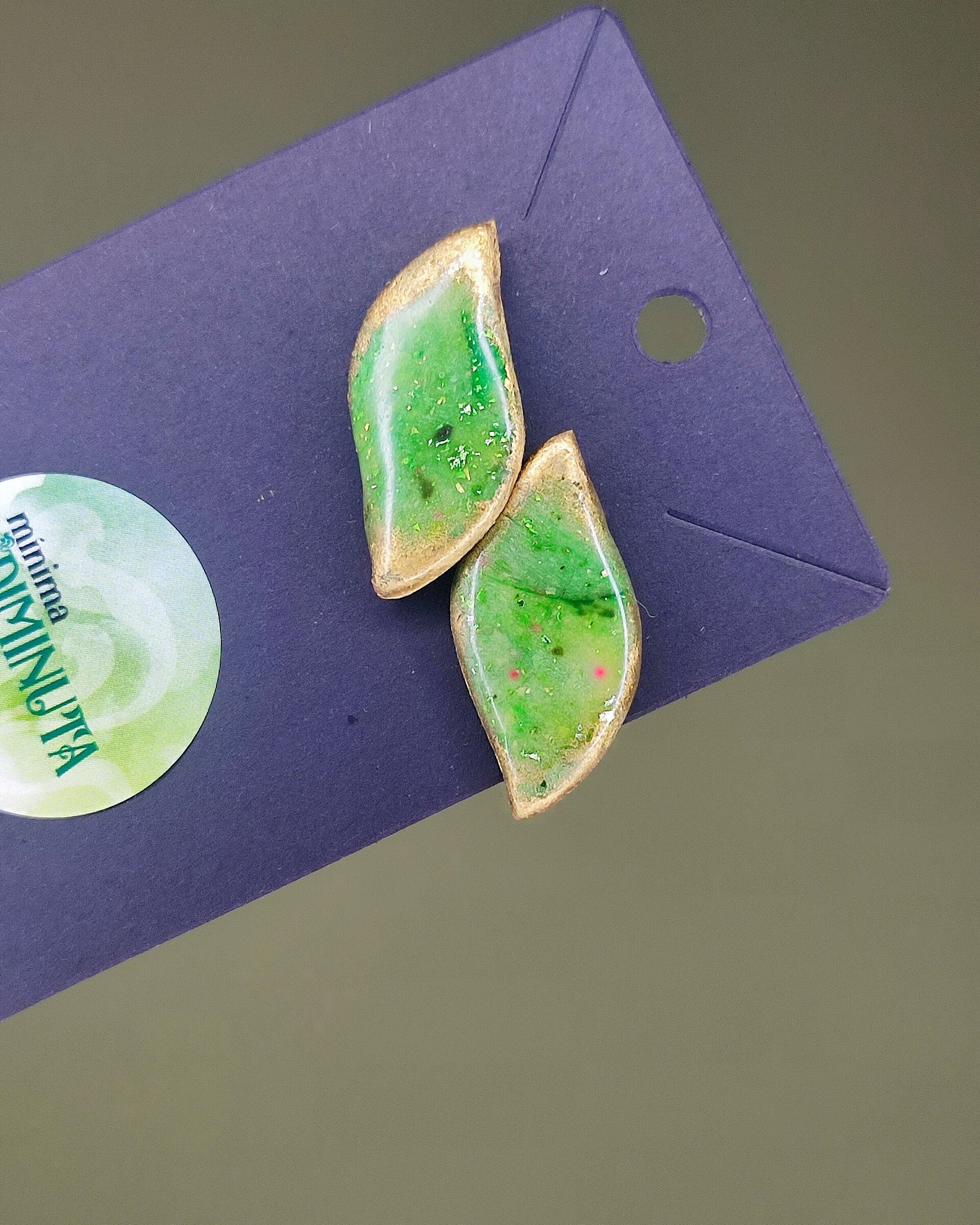 Pendientes hojitas verdes - 1