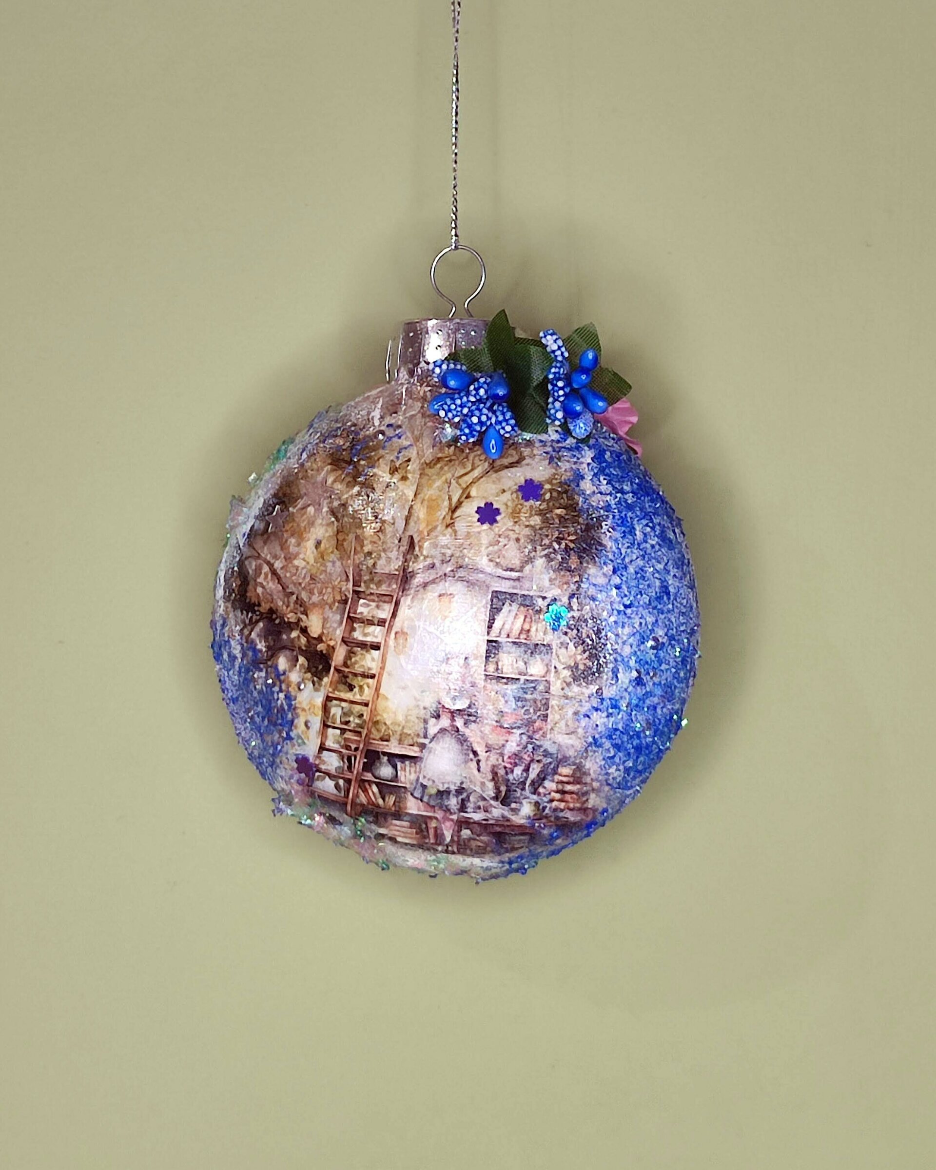 Bola de Navidad Alicia (azul profundo) - 2