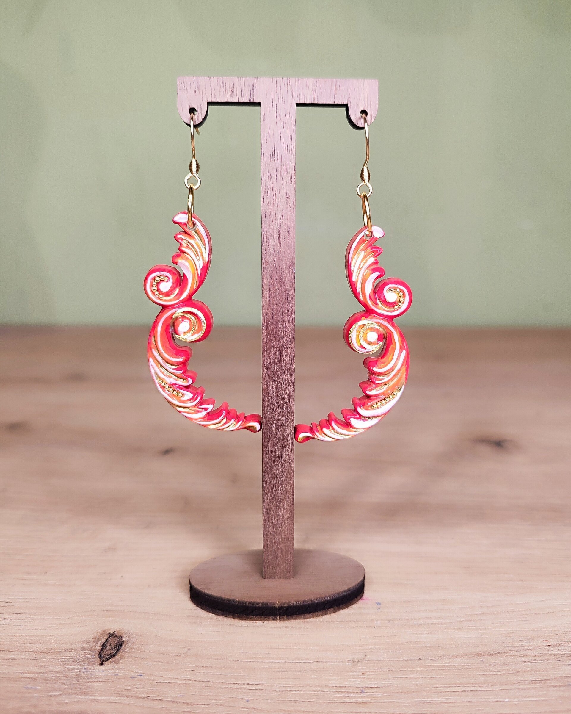 Pendientes filigrana rojos - 2