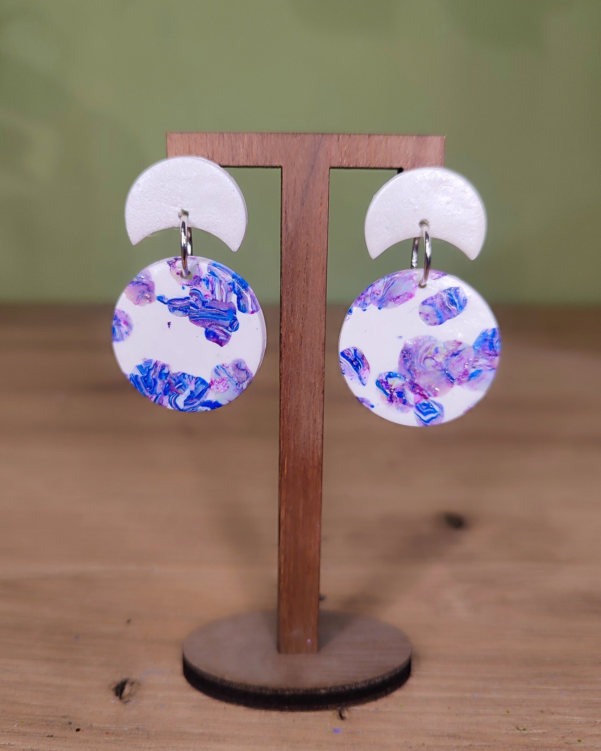 Pendientes redondos con manchitas - 2