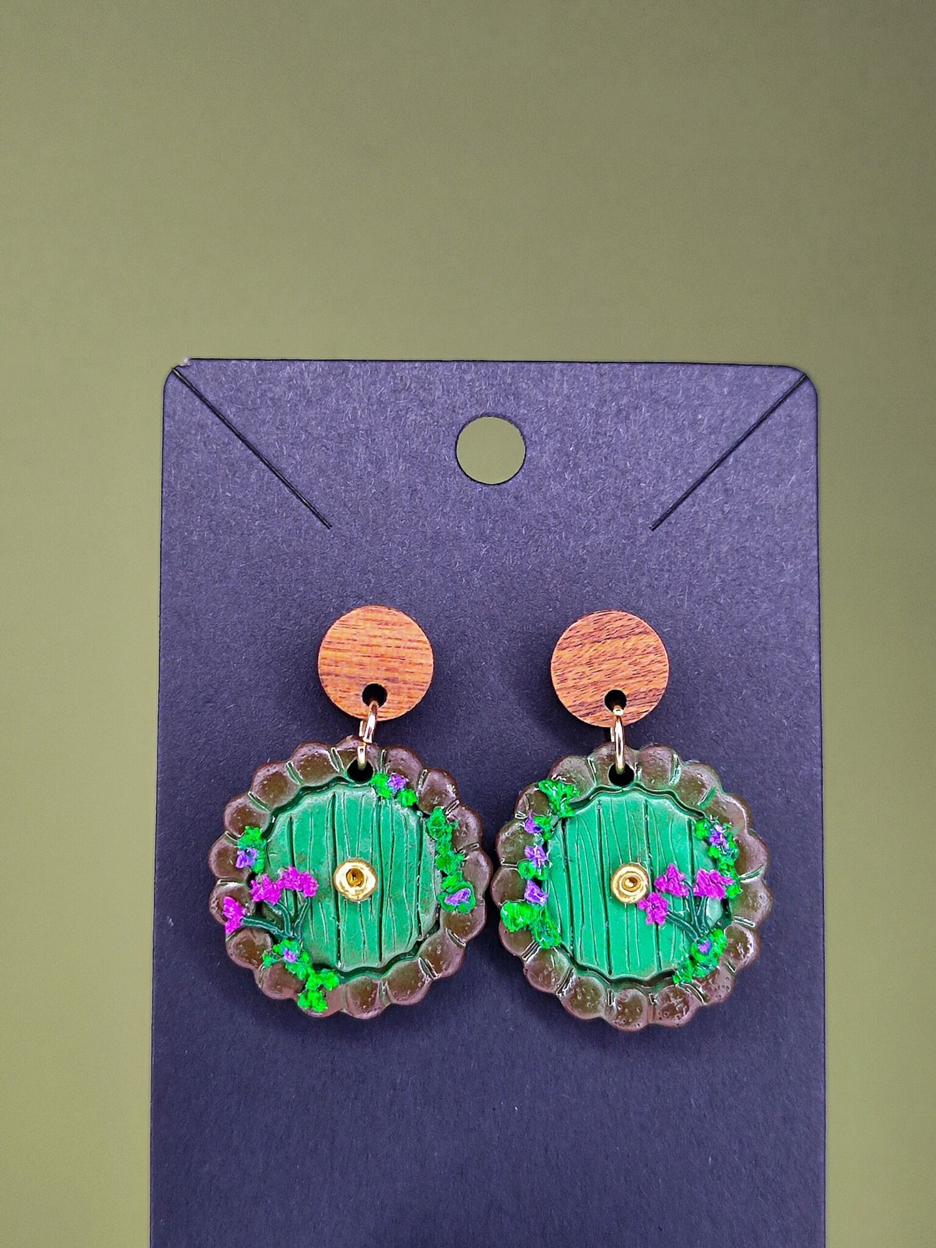 Pendientes Fucsia Hobbiton - 1
