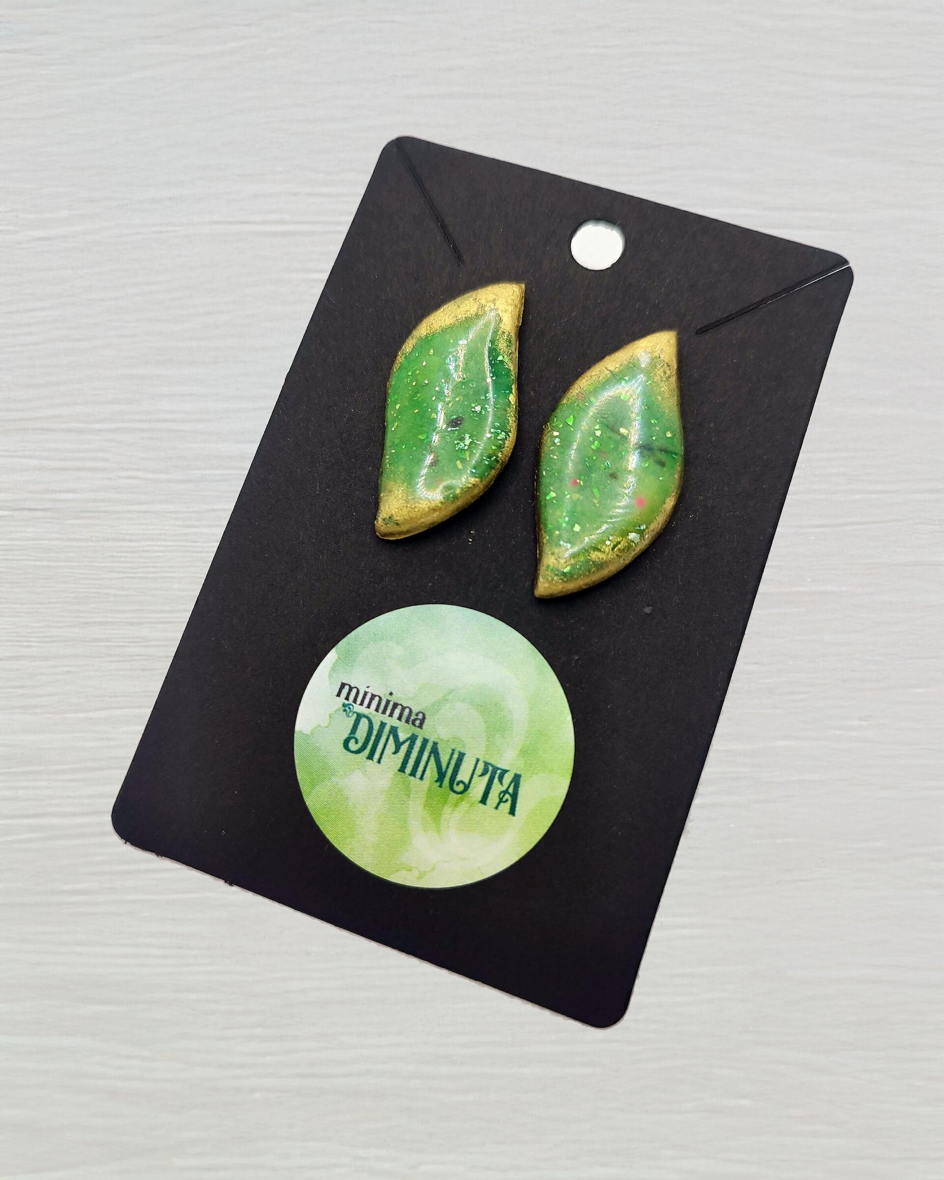 Pendientes hojitas verdes - 2