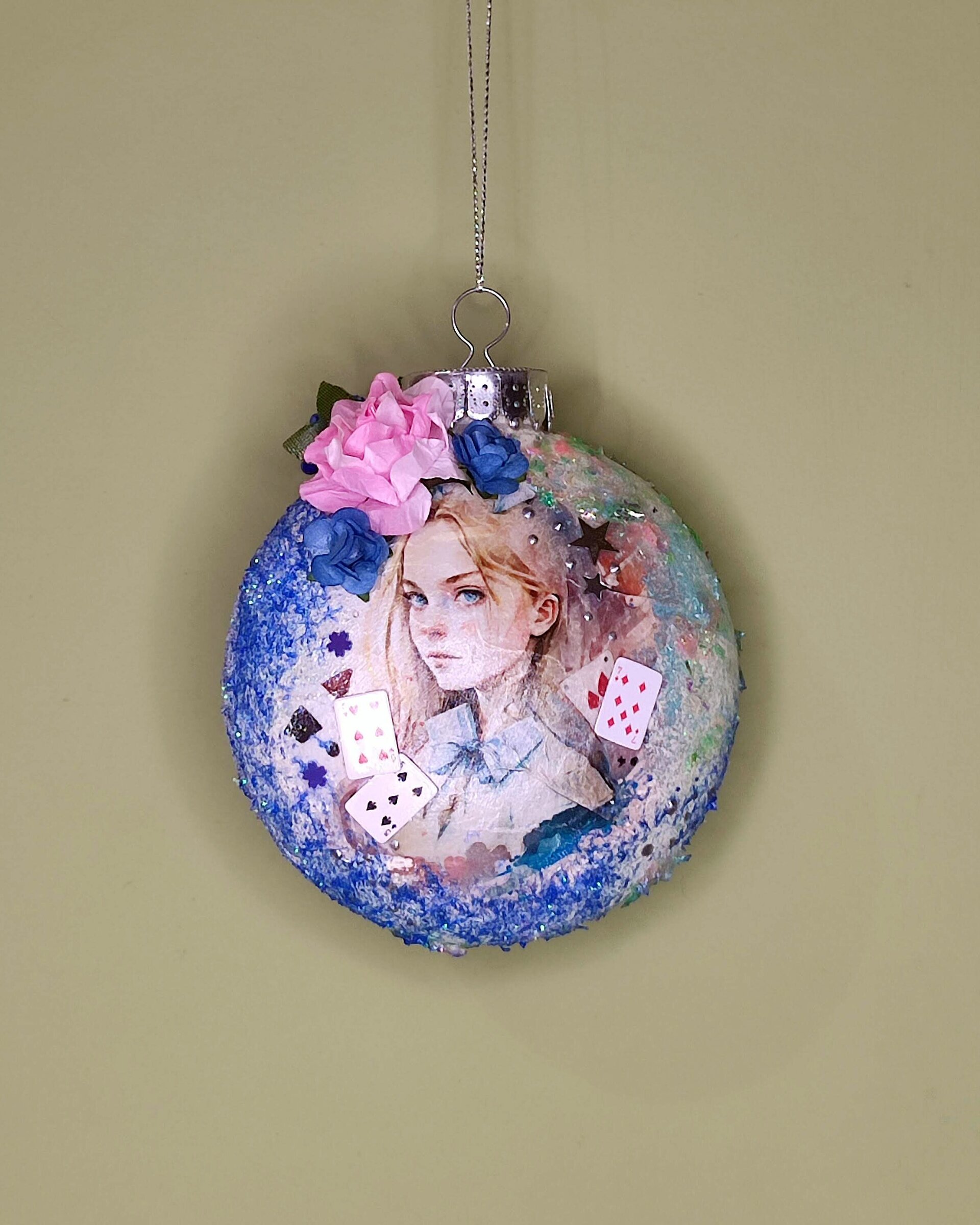 Bola de Navidad Alicia (azul profundo) - 3