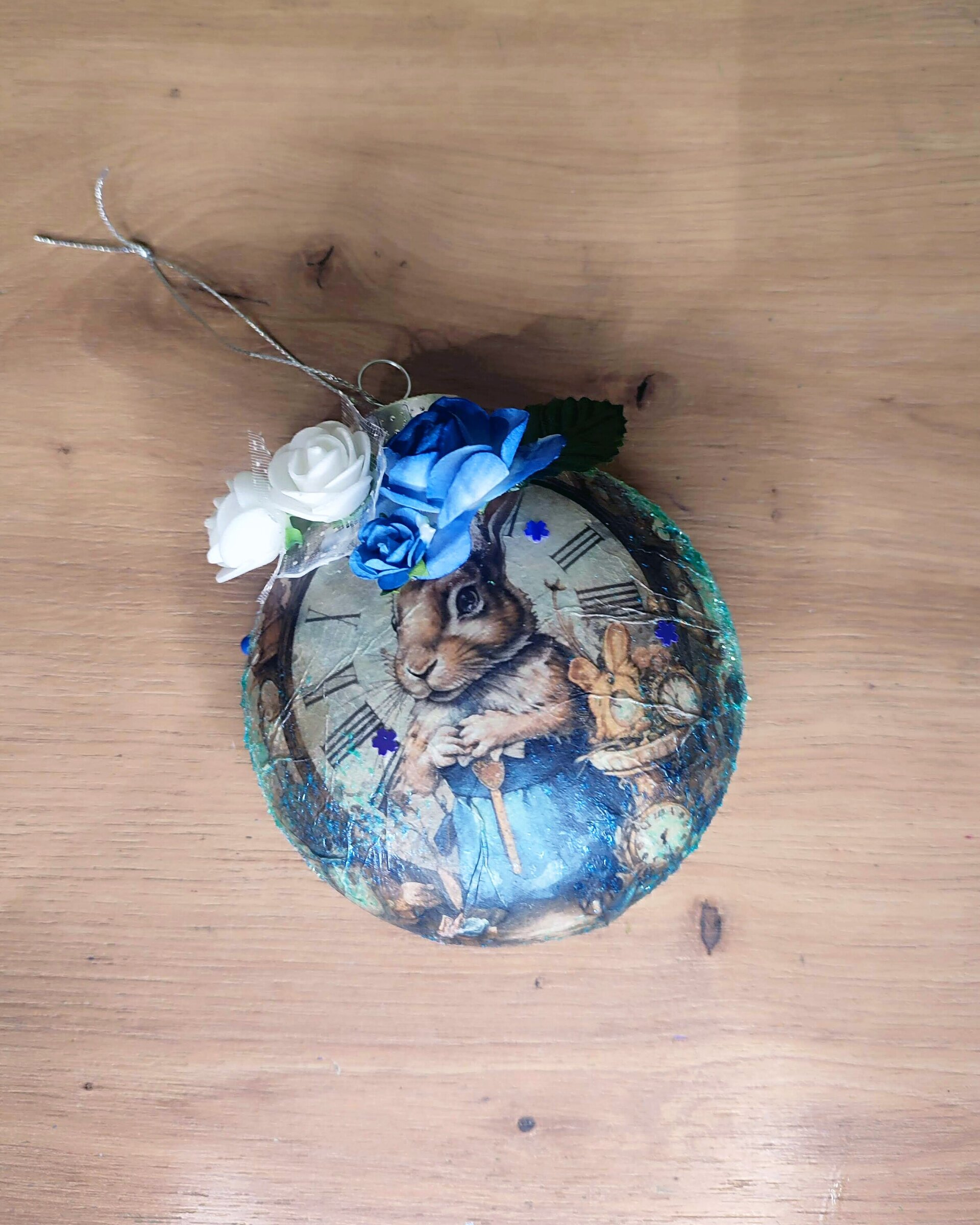 Bola de Navidad Alicia (celeste) - 3