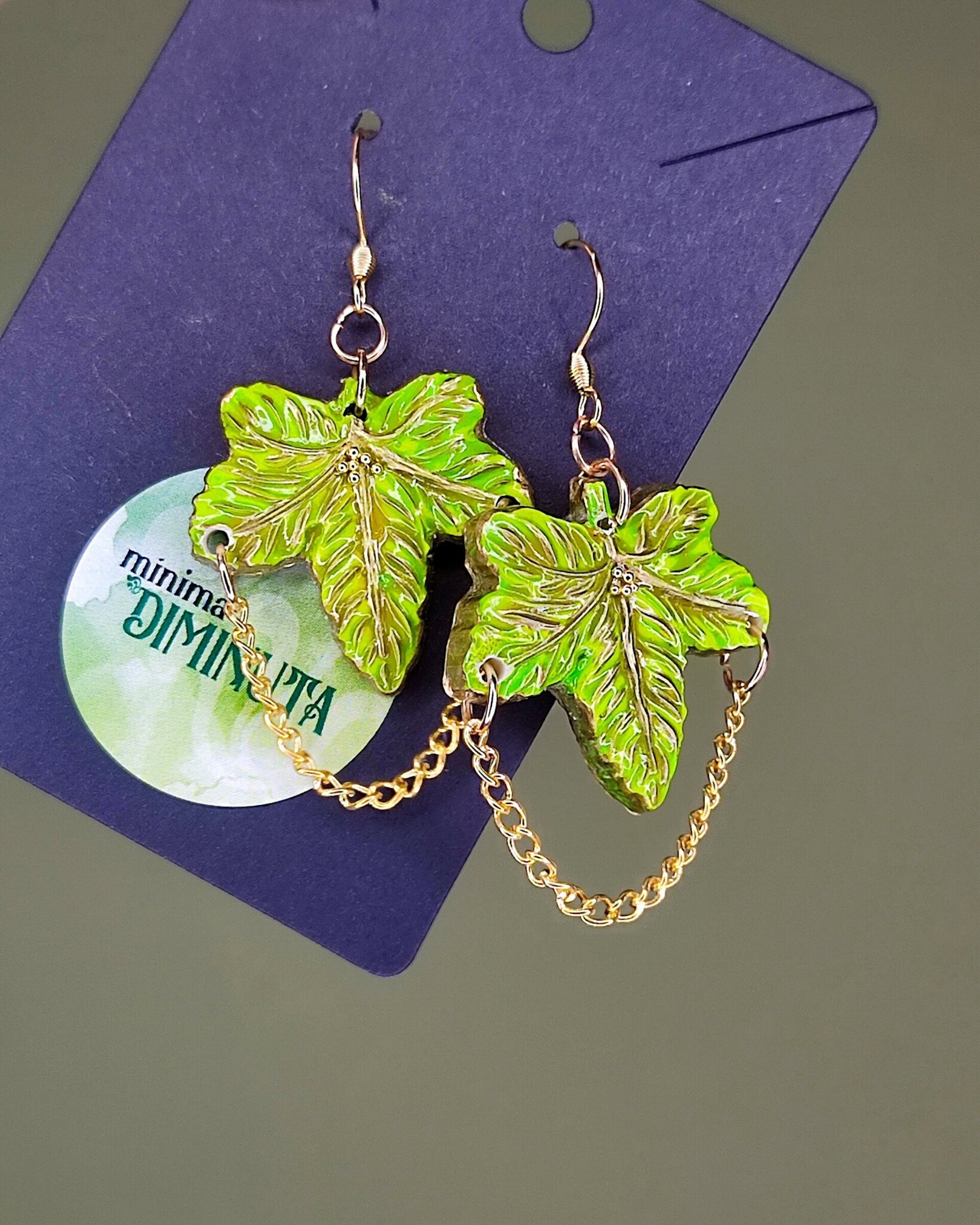 Pendientes hojas encadenadas - 1