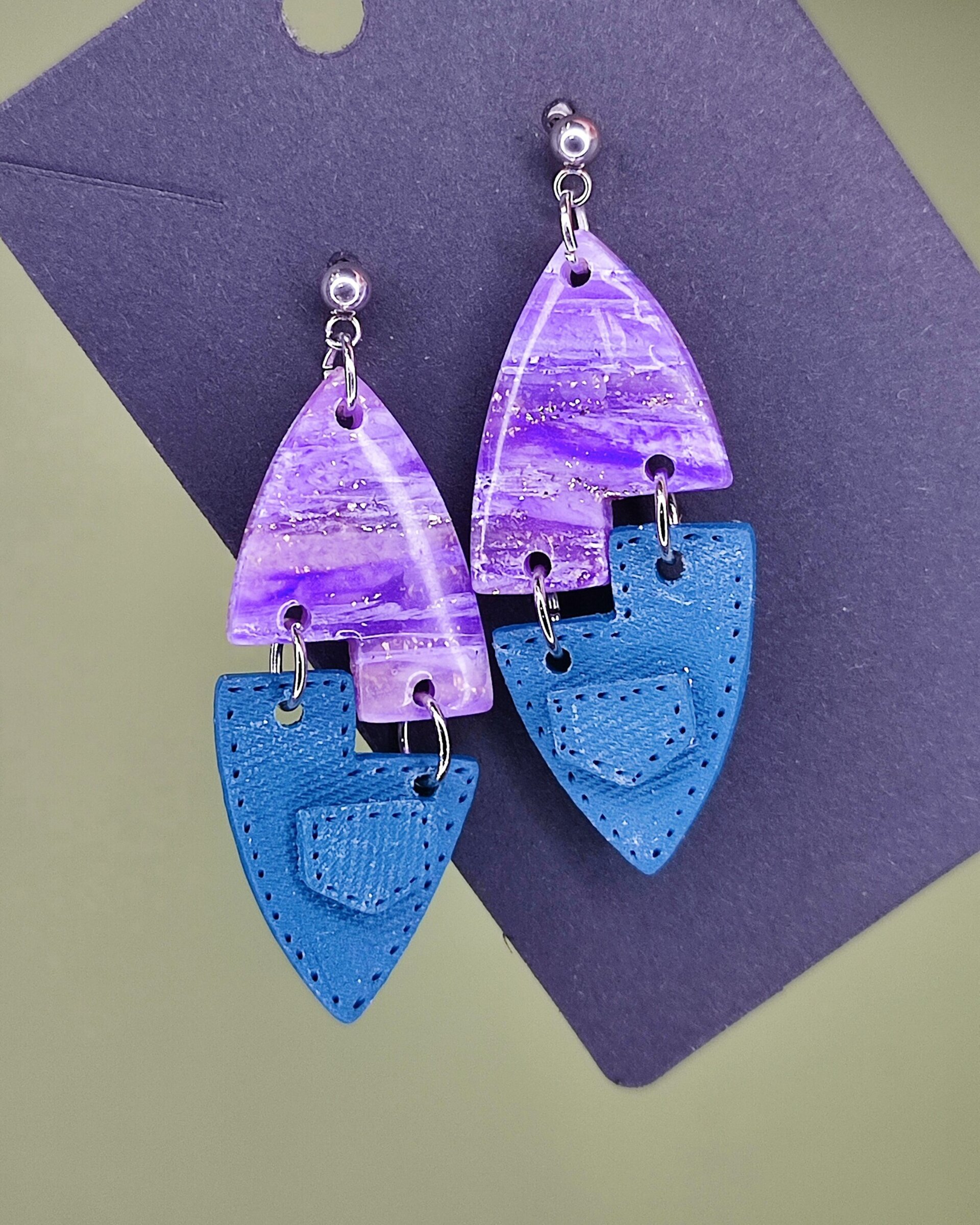 Pendientes Denim Zig - 1