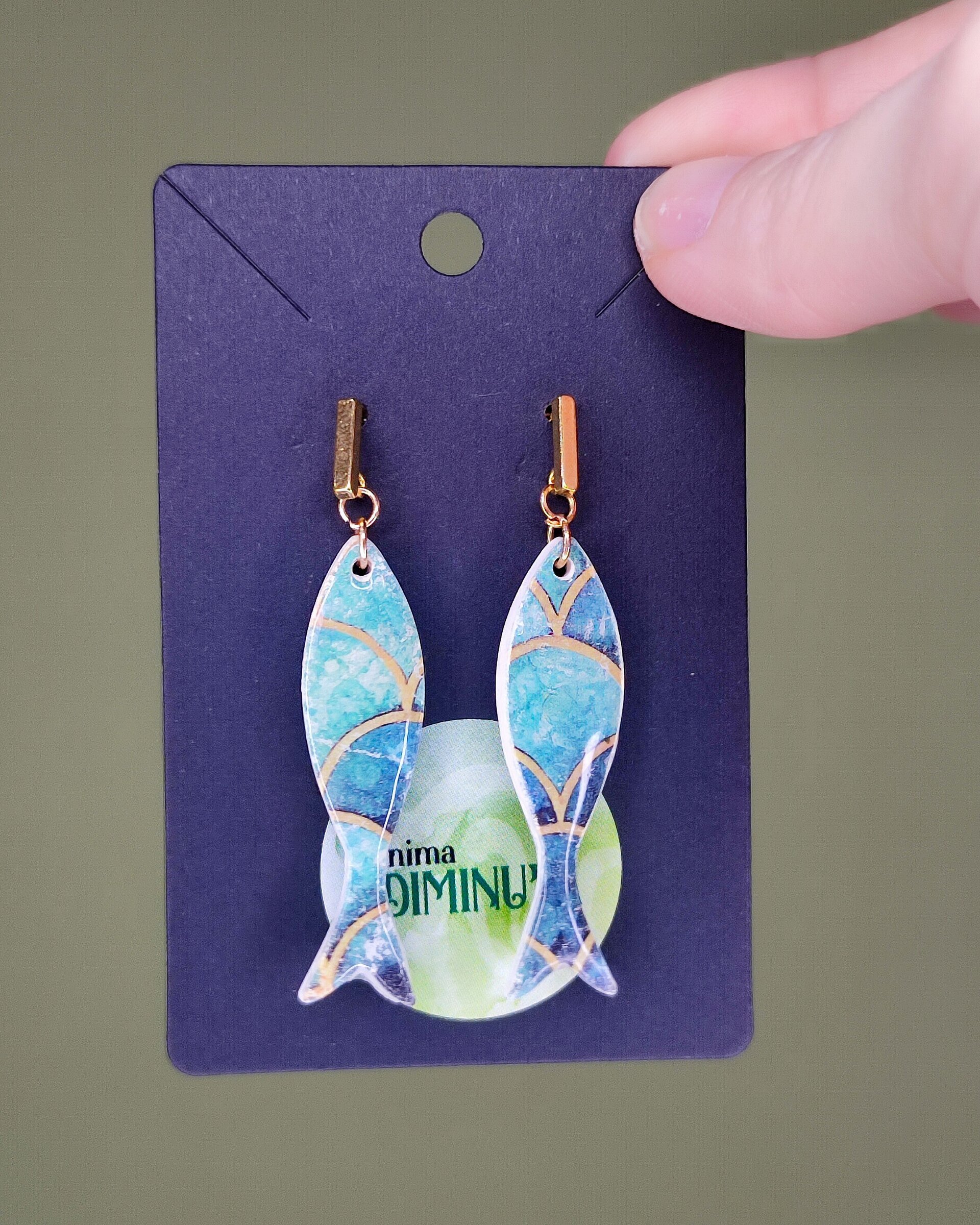 Pendientes peces estampados - 1