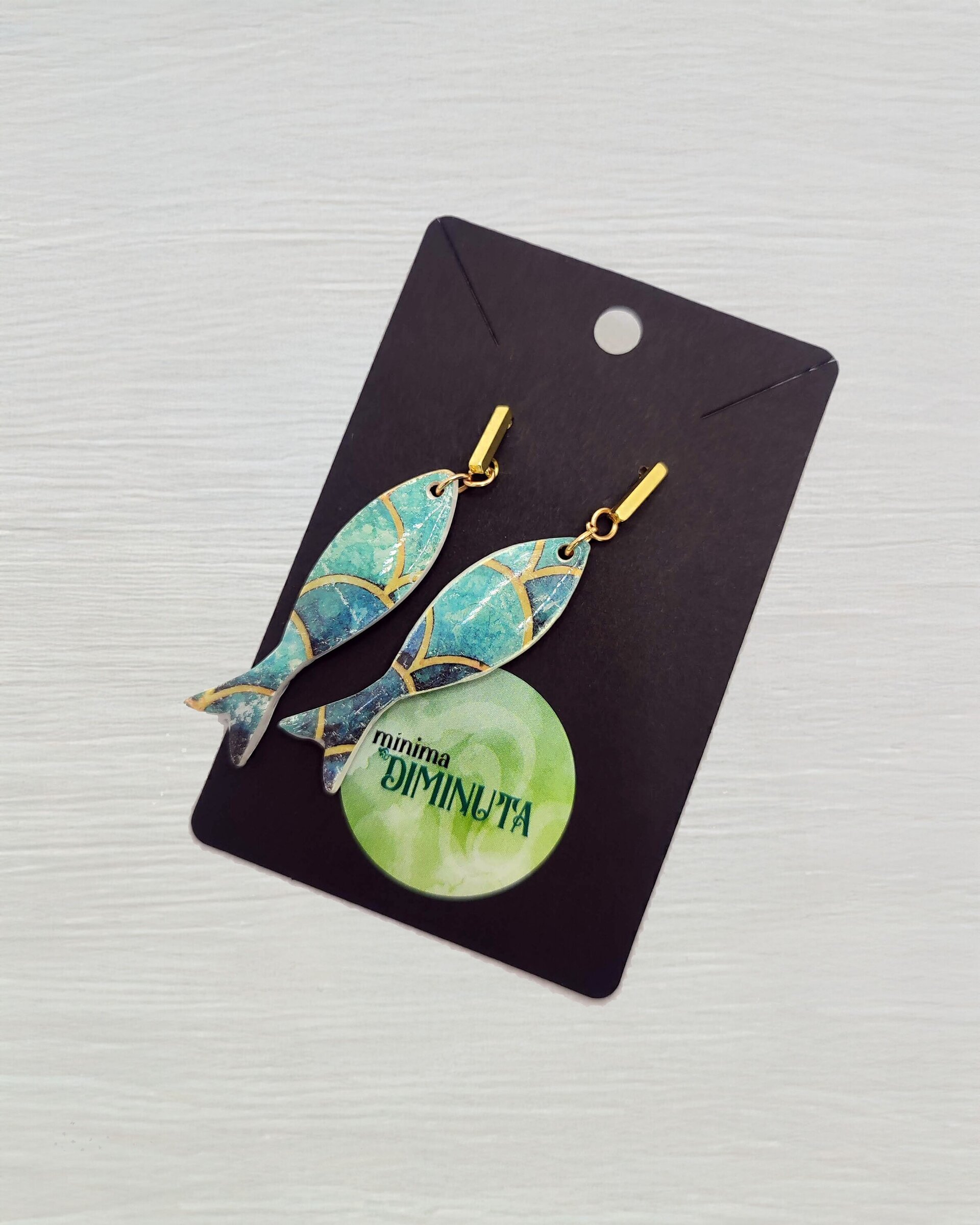 Pendientes peces estampados - 2