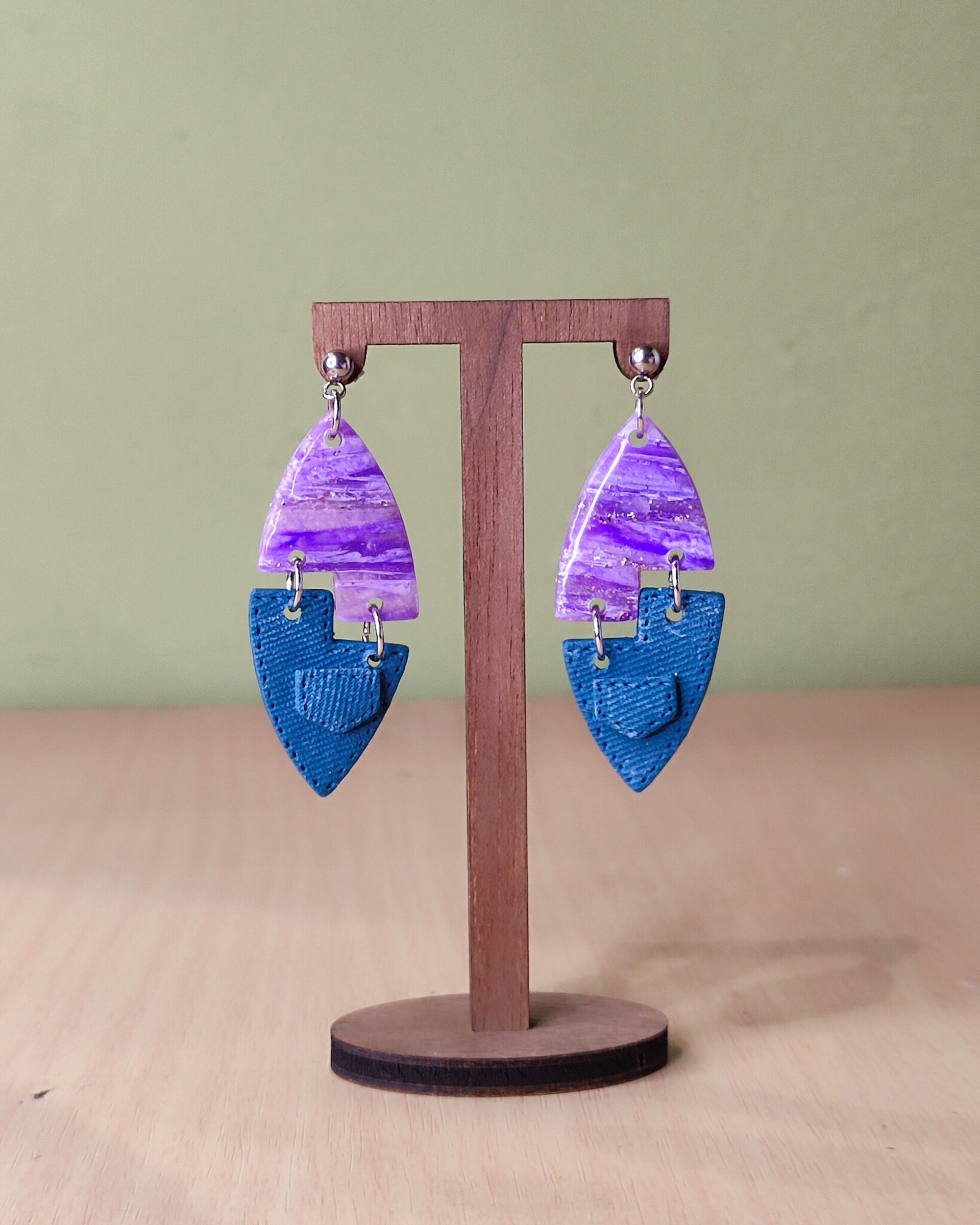 Pendientes Denim Zig - 2