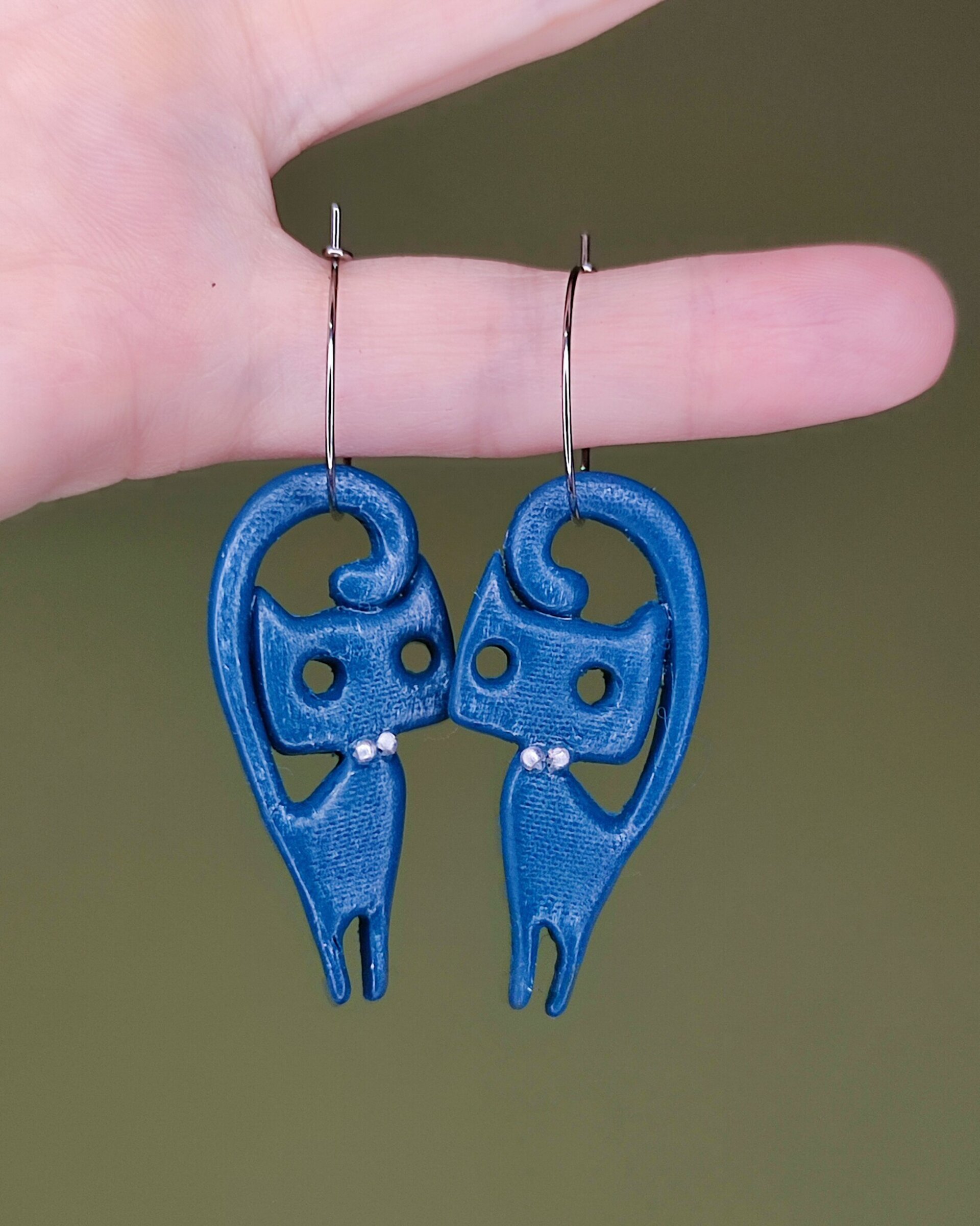 Pendientes Denim Felino - 1