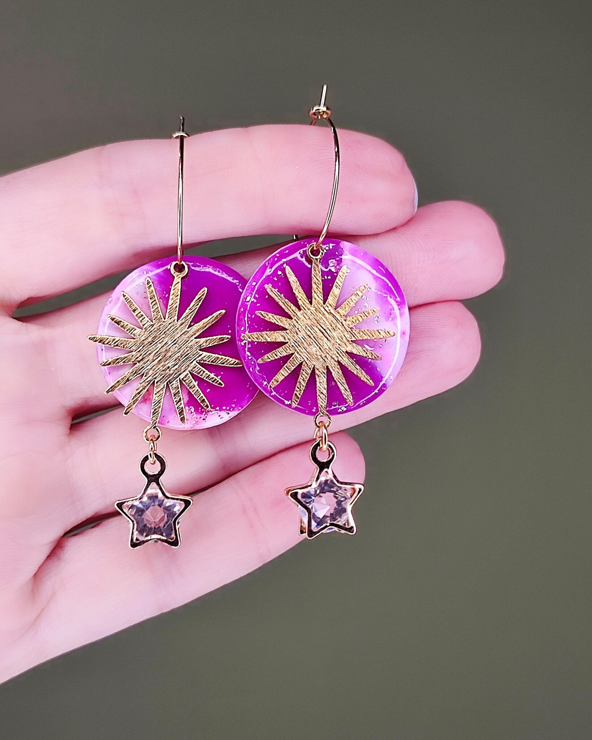 Pendientes sol rosas - 1