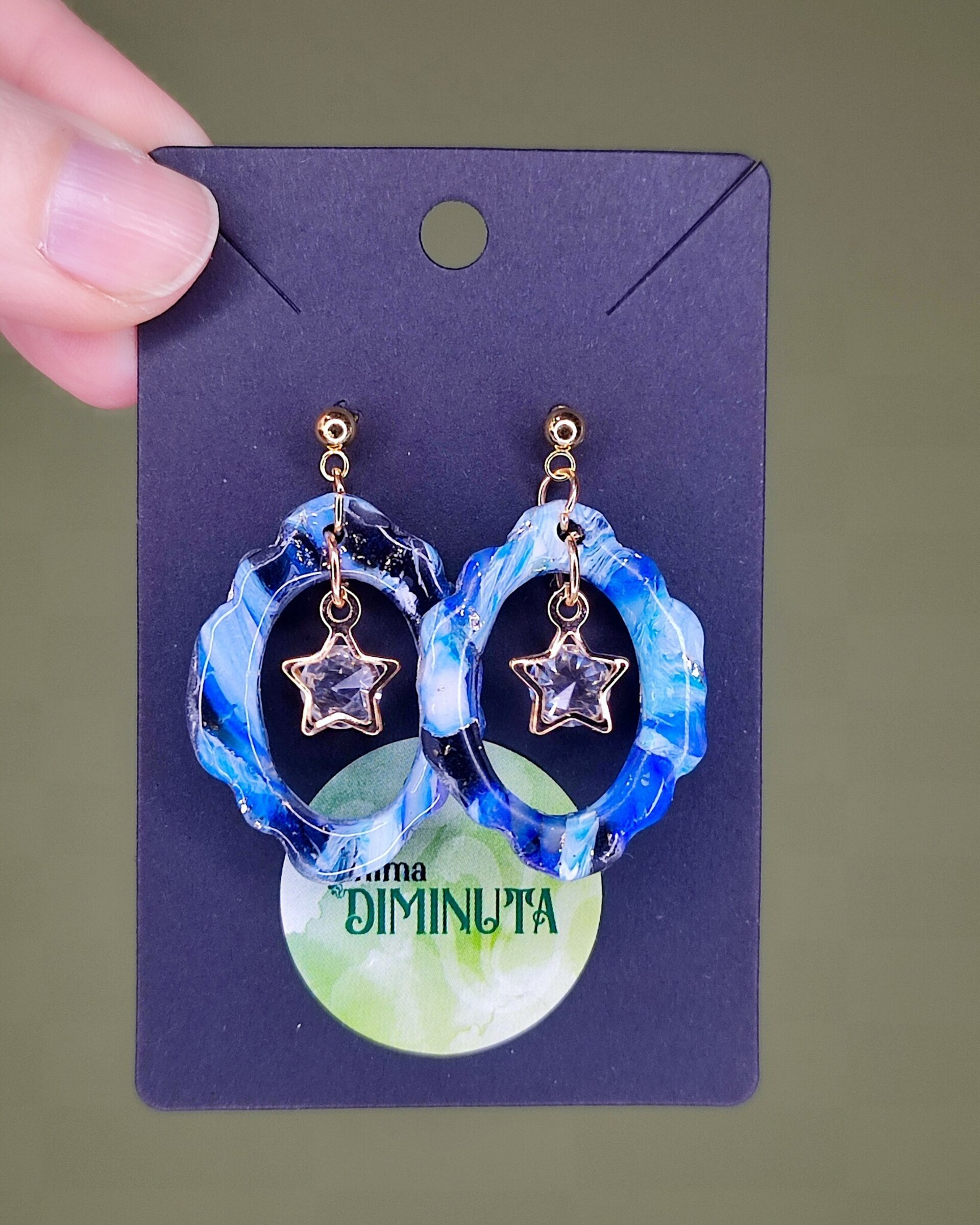 Pendientes camafeo y estrella - 2