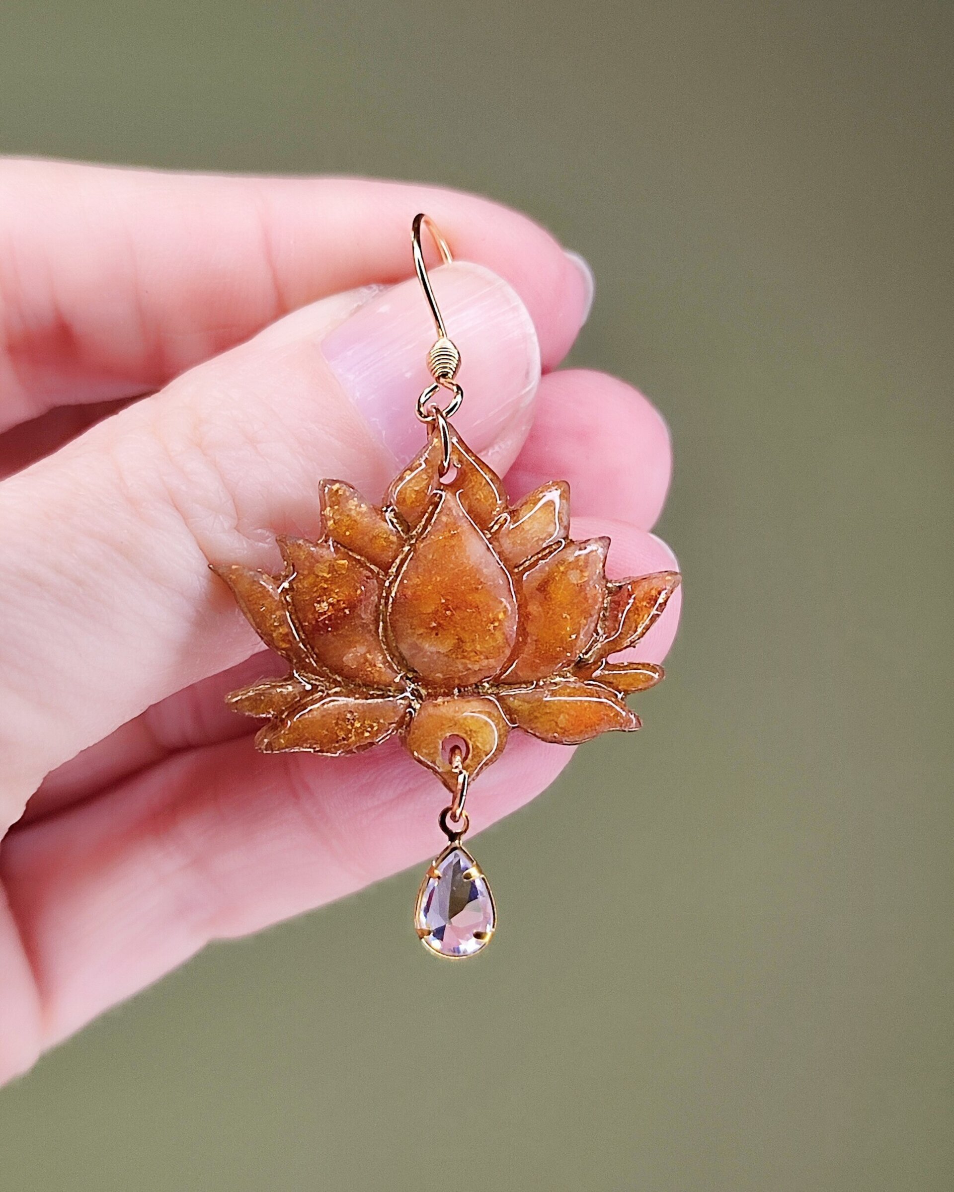 Pendientes loto piedra sol - 1