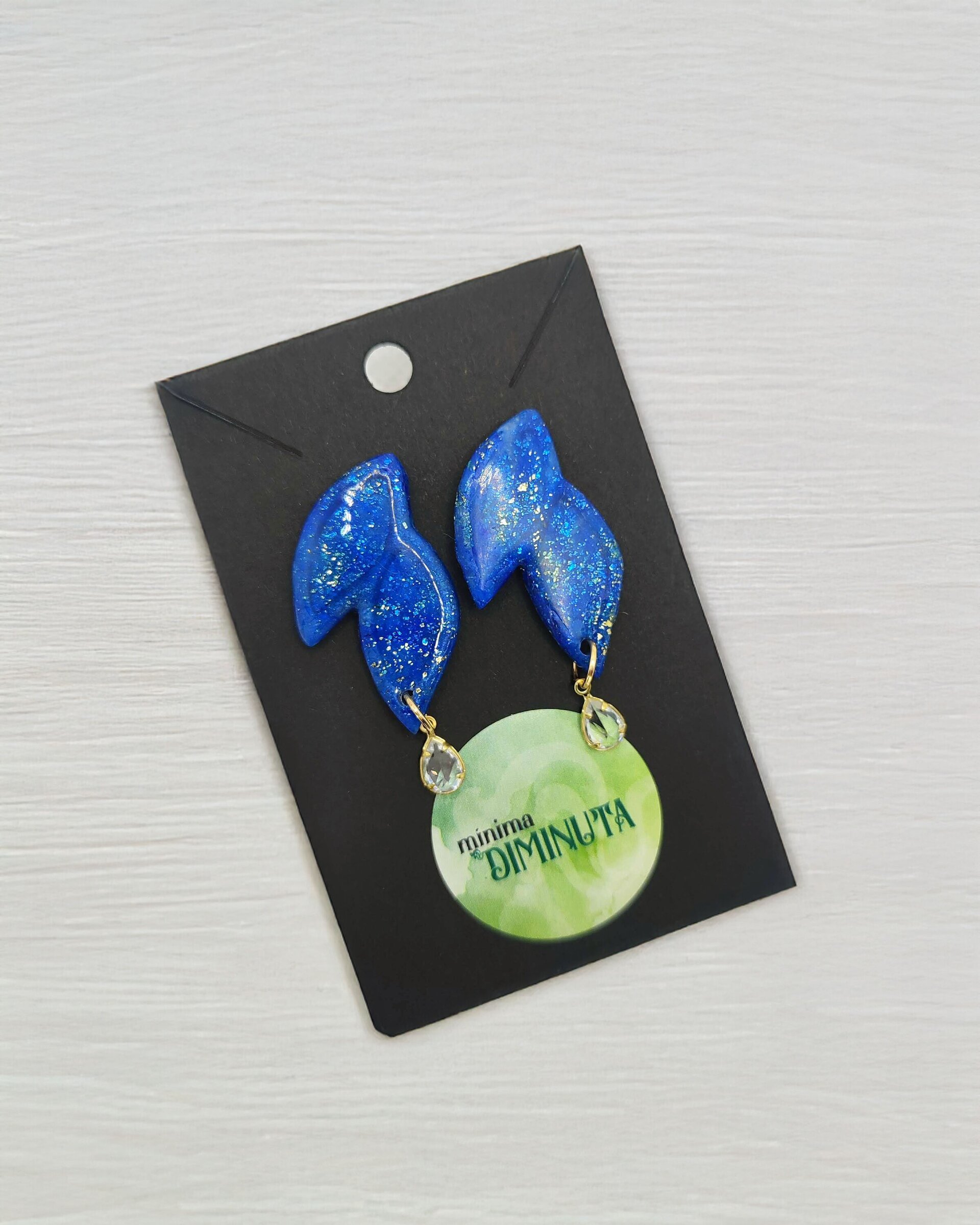 Pendientes doble hoja azul - 2