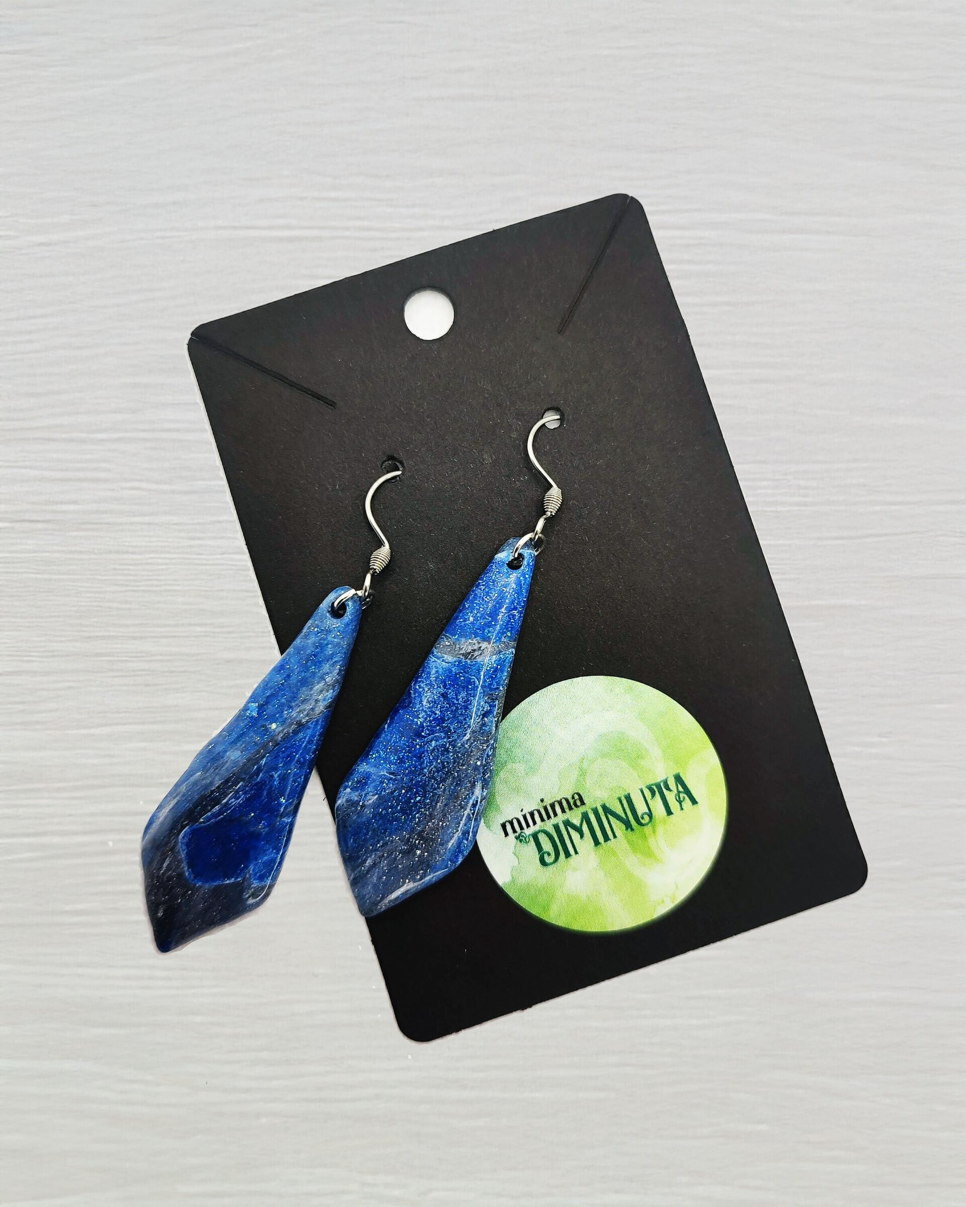 Pendientes largos azules y grises - 2